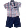 ENSEMBLE GARCON CHEMISE CARREAUX & SHORT