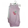 2 BODYS BRETELLE 0-24M VERT/ROSE