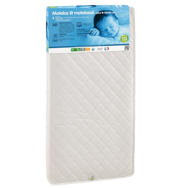 Matelas Lit - 70x140x10cm - 20kg/m3 (1), matelassé babycalin 70x140x10