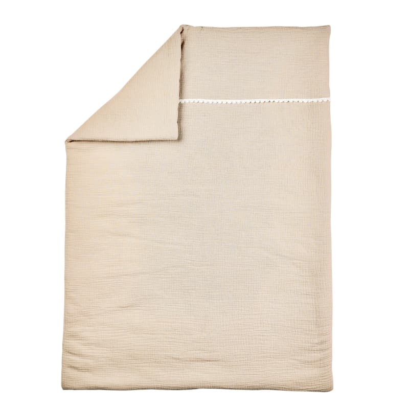 Couverture/ Plaid Gaze de Coton, sable 100x75cm fanfan nattou 25/07 — vue 2 sur 2