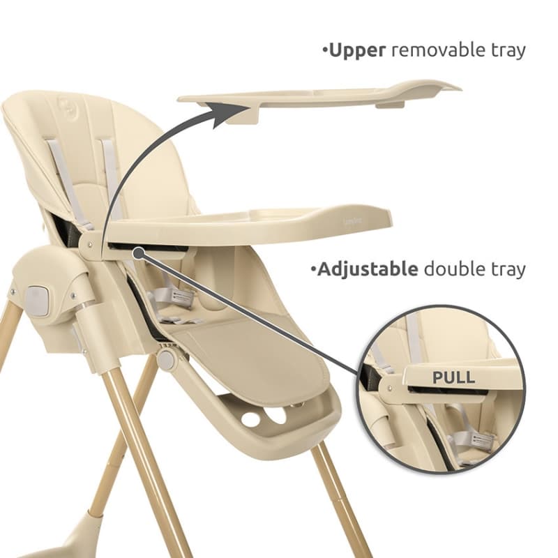 Chaise Haute Tummy, beige lorelli — vue 4 sur 6