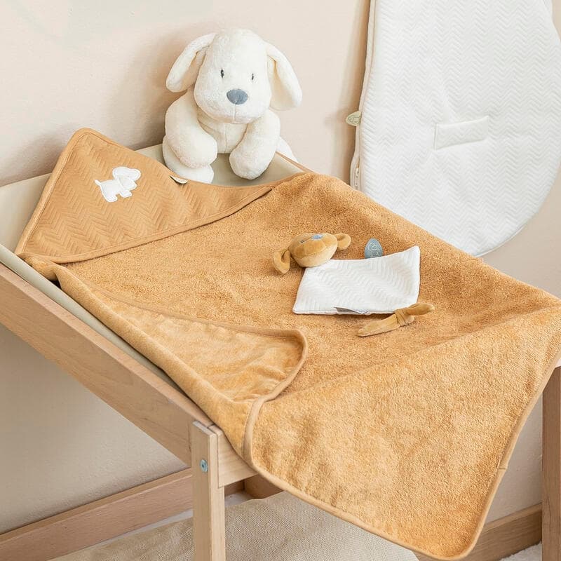 Charlie Mini Doudou Chien Jacquard Vanille, charlie nattou 28x21 h-22