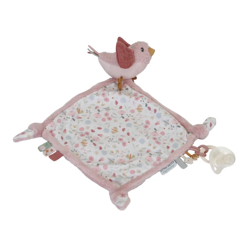 Doudou Carre Oiseau, rose 0m+ flowers & butterflies little dutch 05-24 — vue 2 sur 3