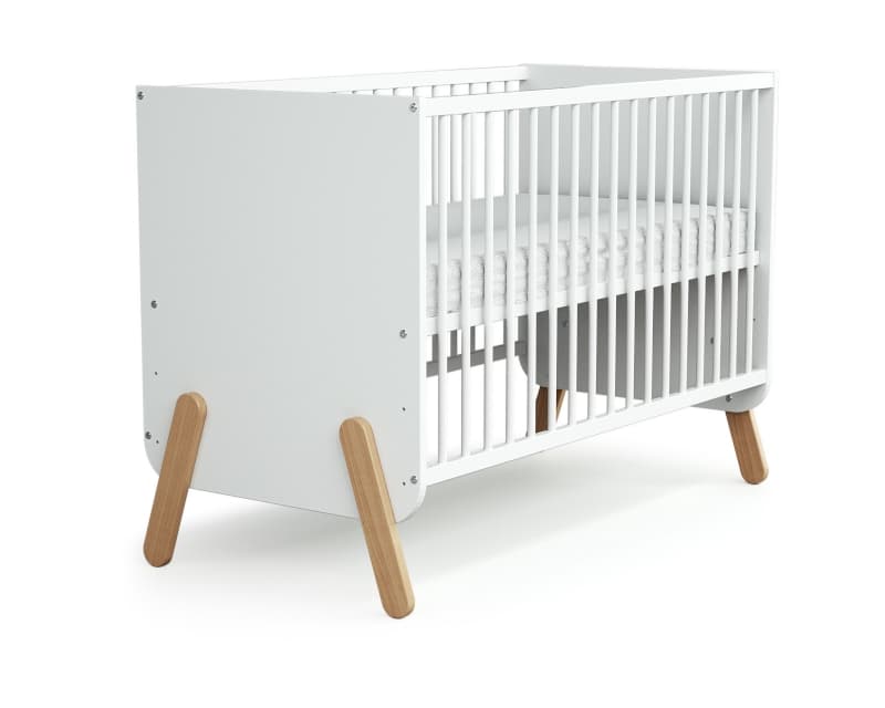 Lit + Commode 3 Tiroirs et Plan, blanc hetre 60x120cm pirate at4 — vue 1 sur 2