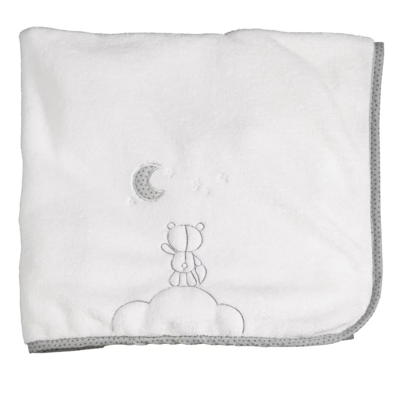 Couverture Celeste, celeste sauthon babydeco blanc/gris 100 cm x 75 cm