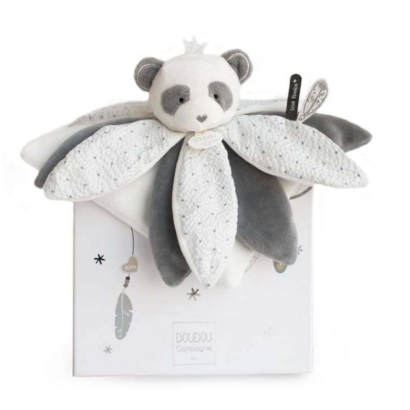 Attrape-reve Panda Doudou Petales, blanc 26cm doudou sensoriel doudou et compagnie a-24 h-24 — vue 2 sur 2