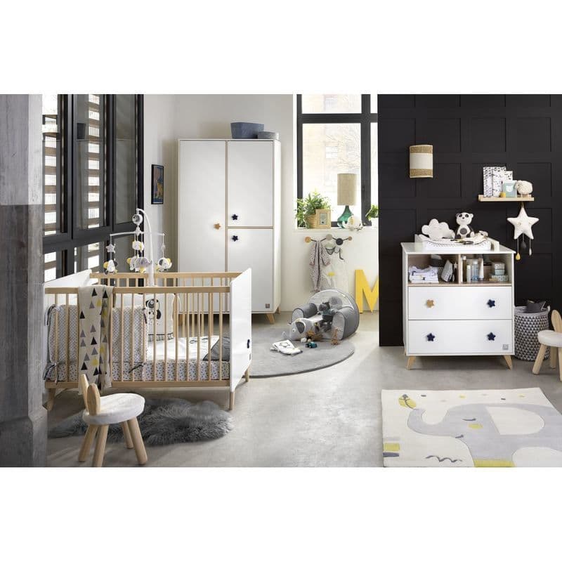 Commode 2 Tiroirs et 2 Niches Etoile Boutons Etoile Oslo, oslo boutons étoile meuble