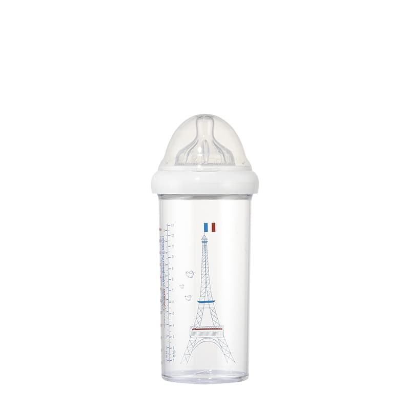 360ml Tour Eiffel, le biberon français transparent 8,5x8,5x24 per — vue 1 sur 2