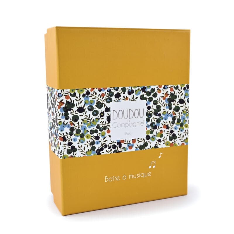 Boh'aime Lion Boite a Musique, jaune 20cm doudou sensoriel doudou et compagnie a-24 h-24 — vue 1 sur 2