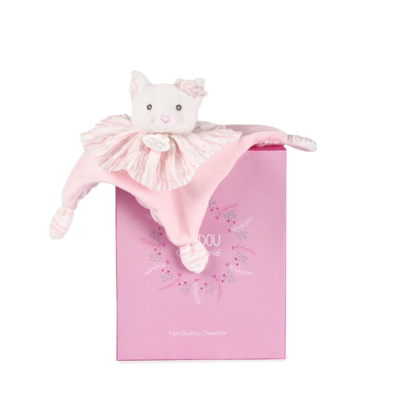 Les Chouchoux, chat blanc 20cm doudou et compagnie