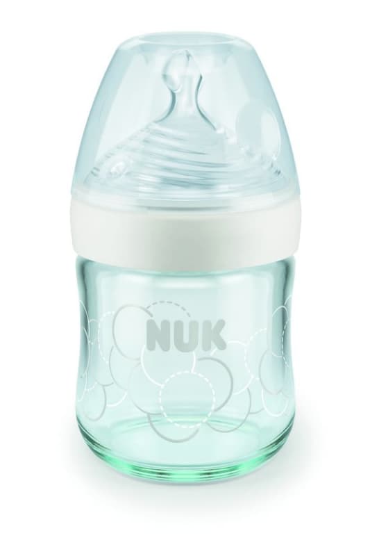 Biberon Nature Sense 120ml Silicone 0-6m M Mixte Verre, nuk blanc 0-6 mois per