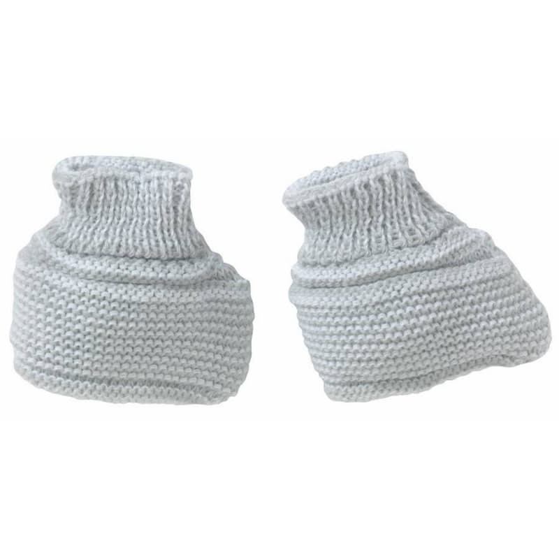 Chaussons Maille Gris Naissance, bebe9creation maille