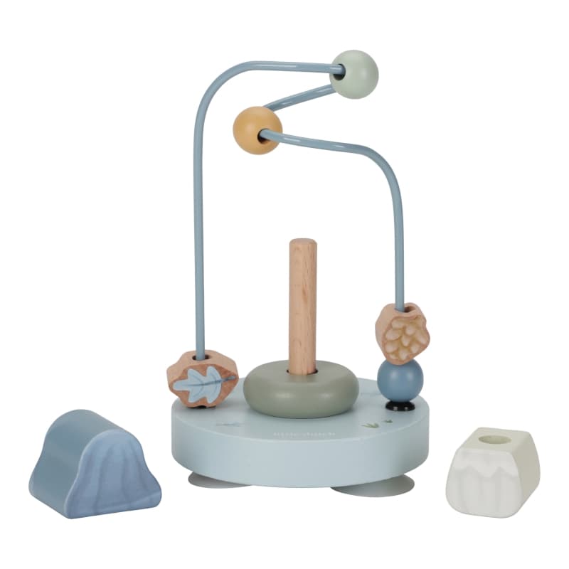 Petit Boulier Spirale Champignon Bois Fsc, bleu multicolore forest friends little dutch — vue 2 sur 2