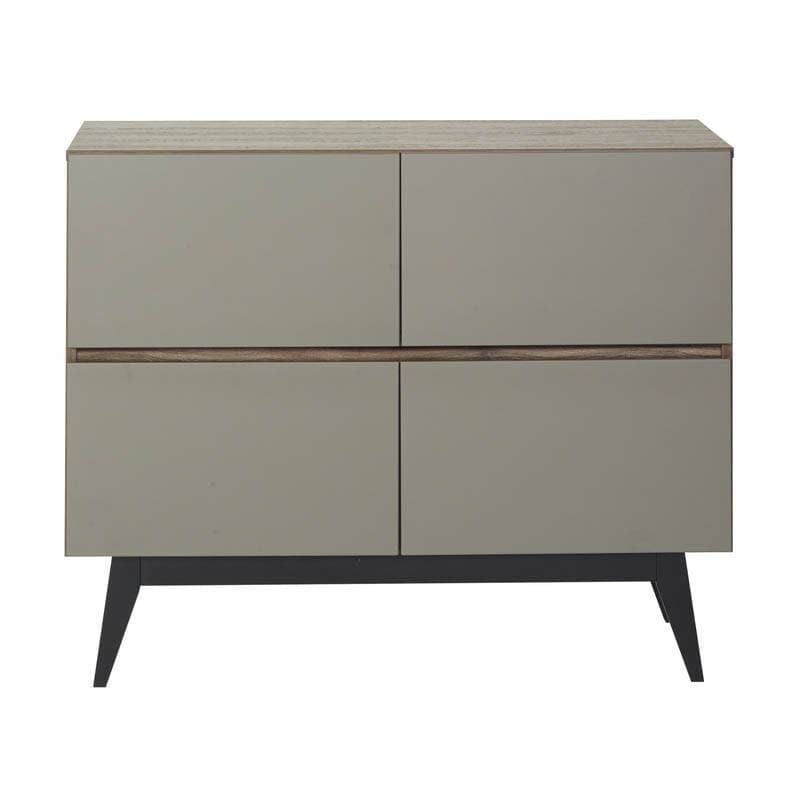 Commode 4 Tiroirs Trendy Royal Oak, trendy quax noyer 110x52x90h — vue 4 sur 4