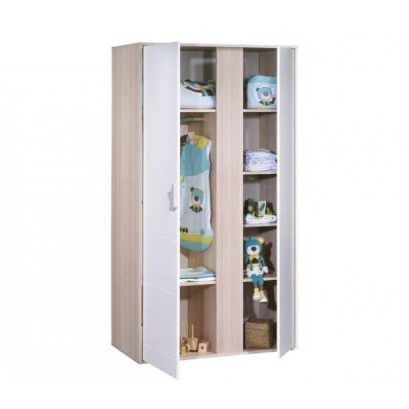 Armoire 2 Portes Norway, norway sauthon easy blanc/decor frene cendre l 101 — vue 4 sur 4