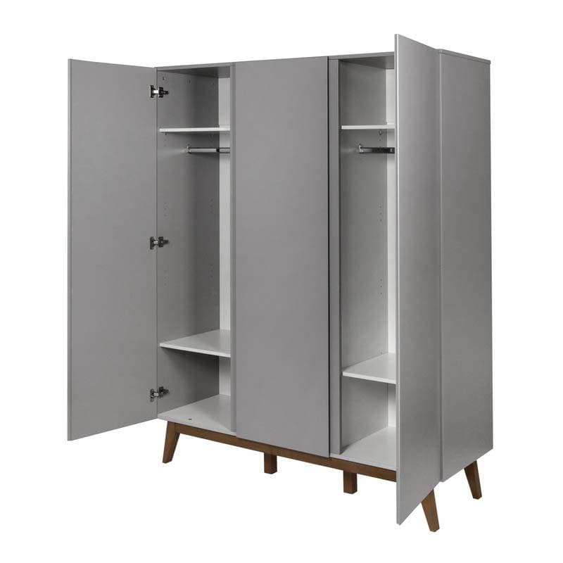 Armoire 3 Portes Trendy Griffin Grey, trendy quax gris 152x52x198h — vue 4 sur 5