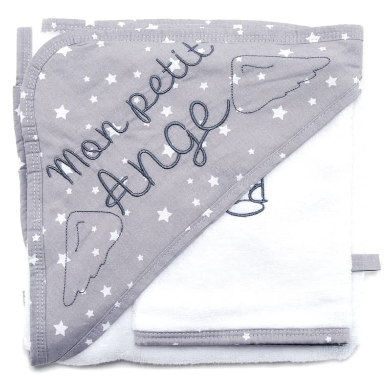 Cape de Bain Brodee Mon Petit Ange + Gant - une Etoile Est Nee, bb&co une étoile est née 0-24 mois per