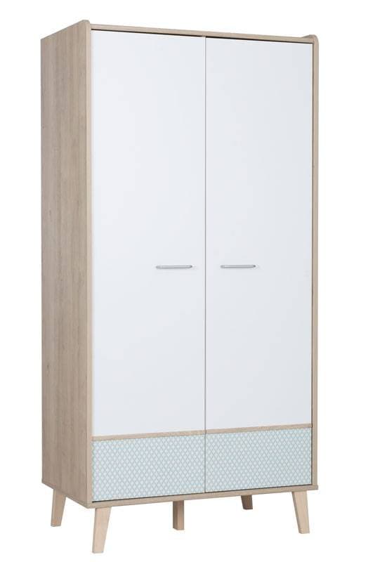 Zelie Bois Blanc Imprime Armoire 2 Portes