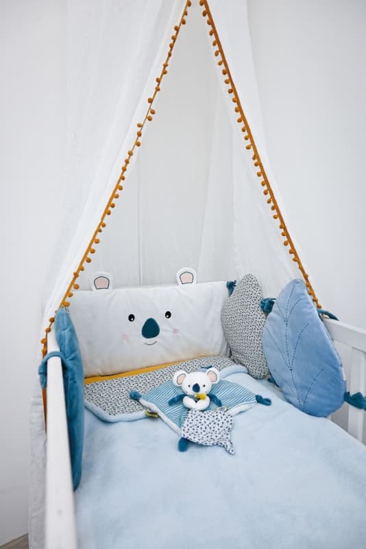 Yoca le Koala Tour de Lit, bleu 180x30cm doudou sensoriel doudou et compagnie a-24 h-24 — vue 2 sur 4
