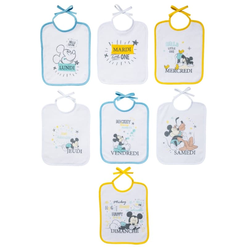 Lot de 7 Bavoirs Naissance - Std, mickey little one disney 20x25 — vue 1 sur 3