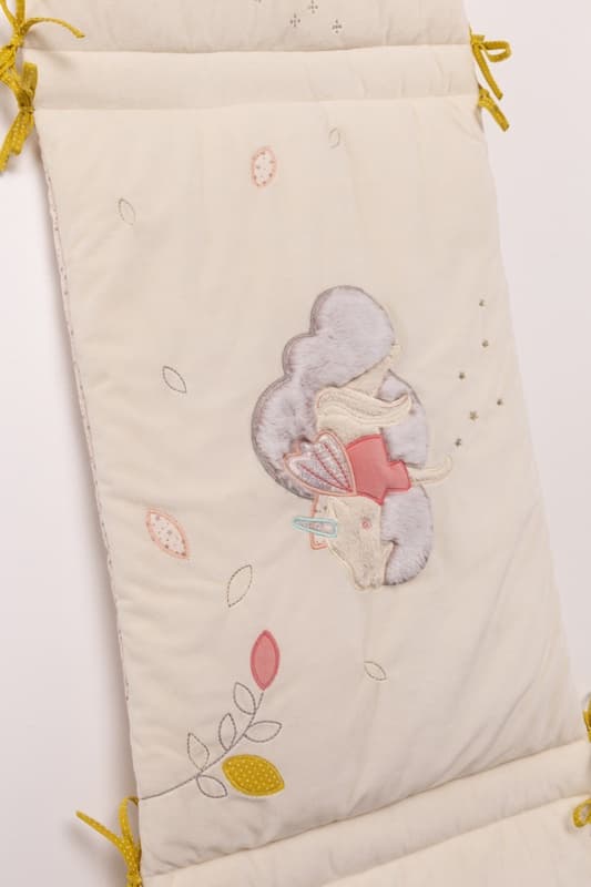 Tour de Lit, lilou & perlin textile creme et rose pale h-18