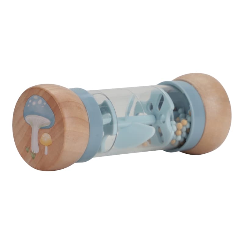 Hochet de Pluie Bois Fsc, bleu bois beige forest friends little dutch — vue 3 sur 4