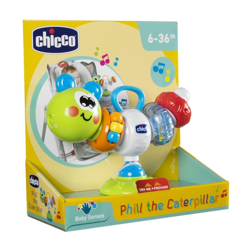 Hochet de Chaise Haute Phill la Chenille, chicco — vue 1 sur 2