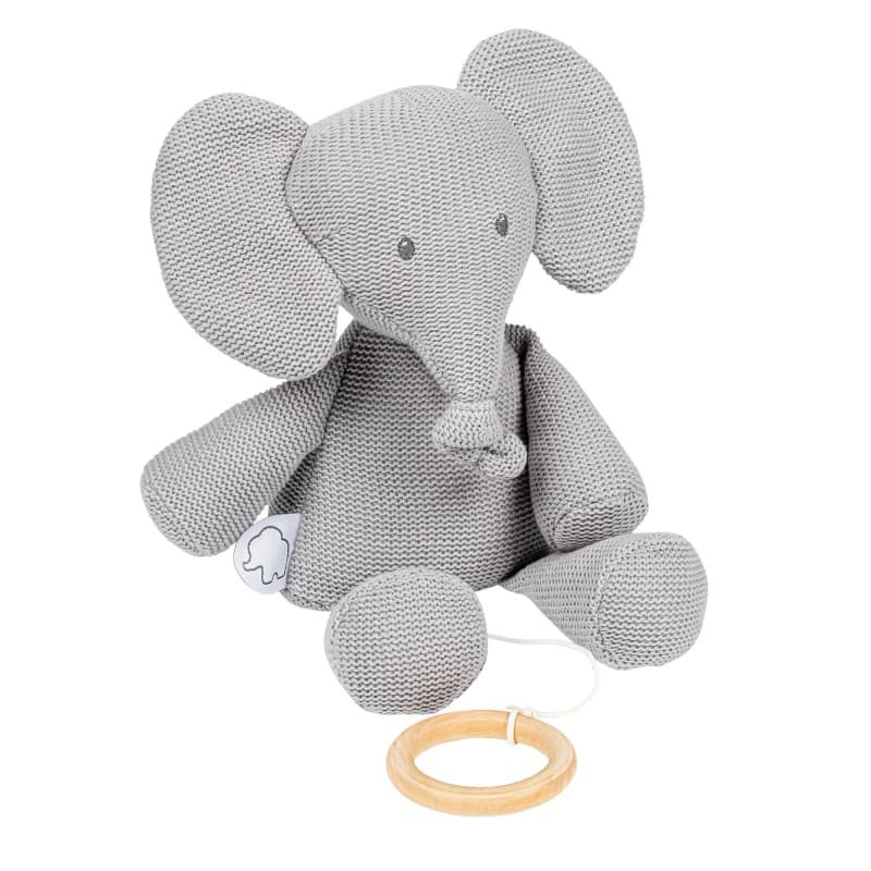 Doudou Musical Tricot Gris 32 Cm Tembo, tembo nattou gris 28cm per — vue 2 sur 3