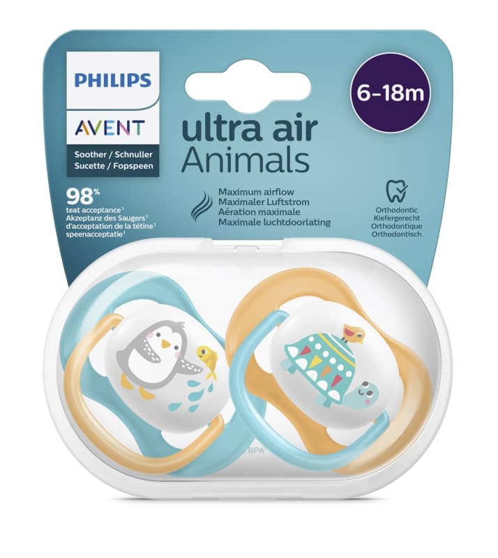 Scf080/07 Sucettes Air 6-18 Neutr Anim., philips avent 5 x 10,8 x 12,6 — vue 1 sur 7