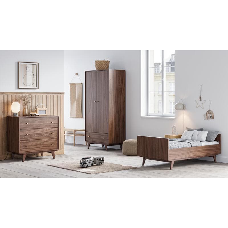Commode 3 Tiroirs, noyer mid 2 vox — vue 1 sur 4