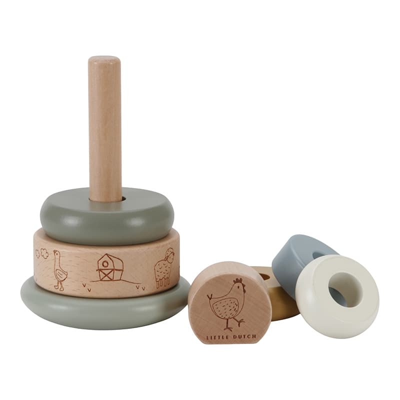 Tour Anneaux a Empiler en Bois Fsc, 12m+ little farm little dutch 05-24 — vue 2 sur 3