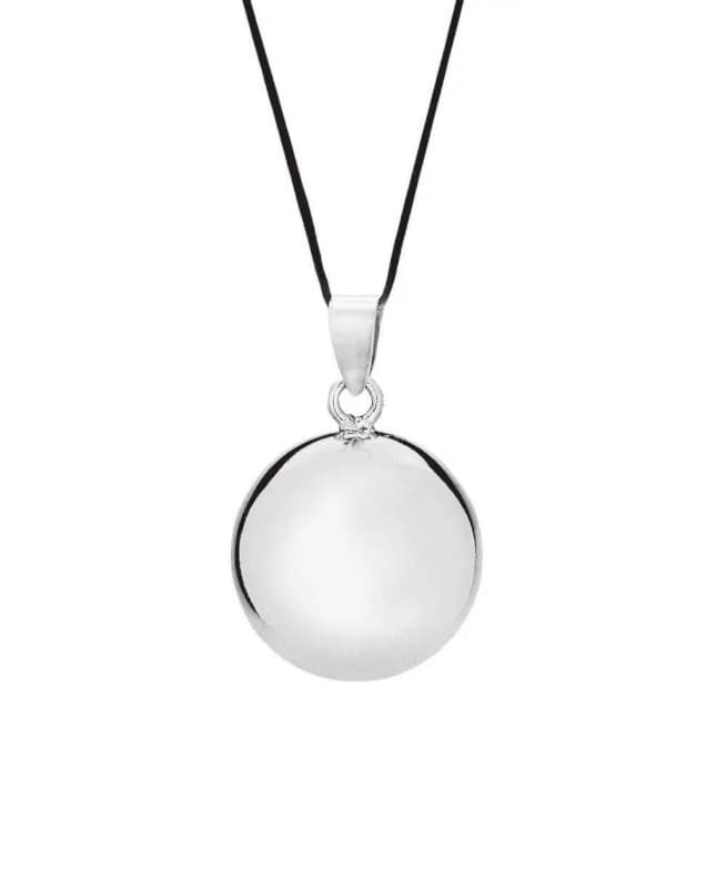 Bola Glossy, Rhodium, avec Cordon Noir, glossy rhodium u