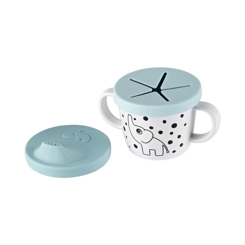 Tasse d'Apprentissage Silicone Double Usage Bleu, elphee bleu 2019