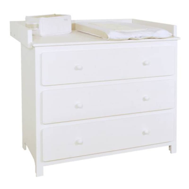 Commode 3 Tiroirs Plan a Langer Blanc Bois Massif Dailys, dailys lasure blanc