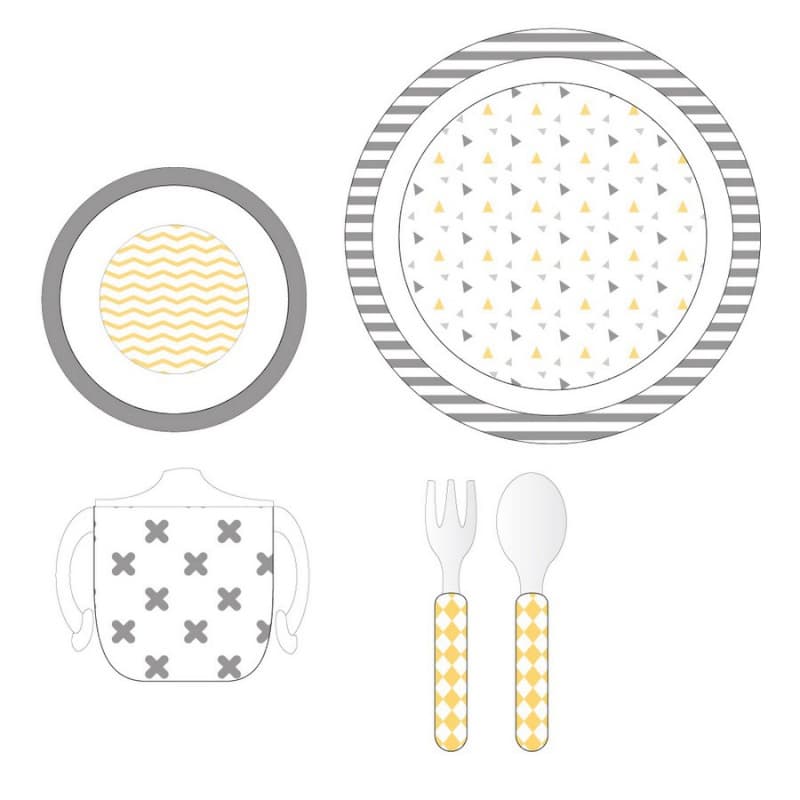 Coffret Repas 5 Pieces Graine de Moutarde, bebe9creation grainedemoutarde