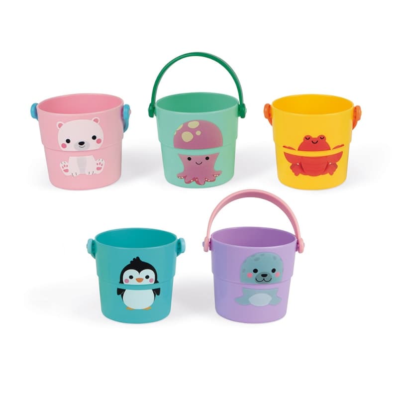 5 Seaux d'Activites, bain janod multicolore 9 x 9 x 11,5 collection 2020 — vue 1 sur 4