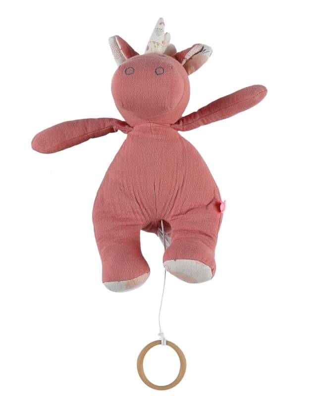 L&j Lina Peluche Musicale Mousseline, rose fonce permanent — vue 4 sur 4