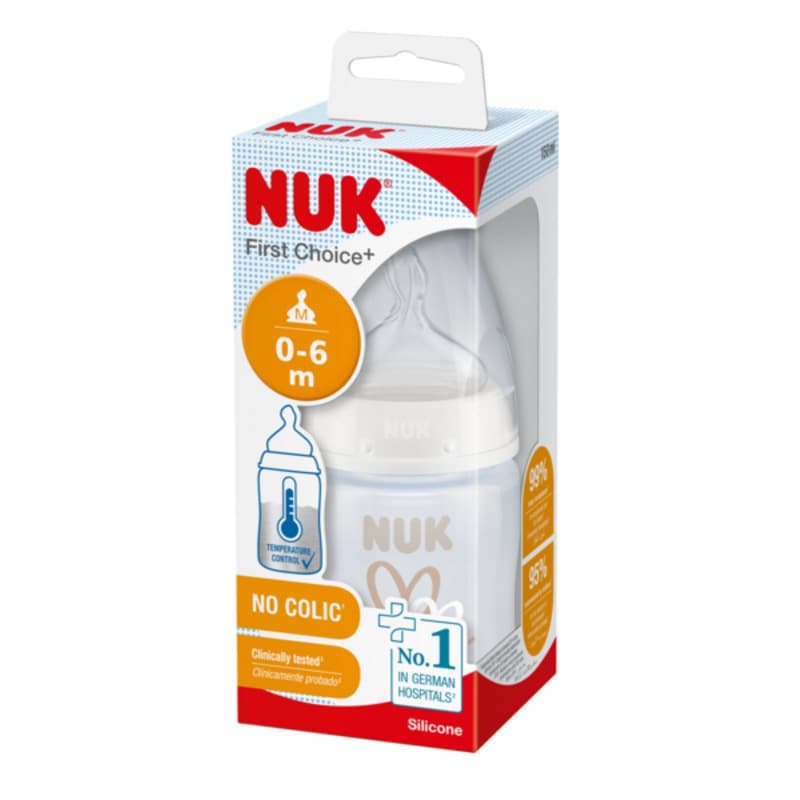 Bib Fc+ Tc 150ml Silicone, blanc 0-6m mixte nuk