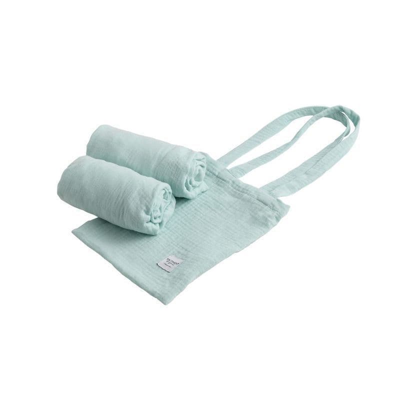 2 Draps Housse Rectangles Berceau Aqua, original bleu aqua bleu aqua 50 x 90 x 6