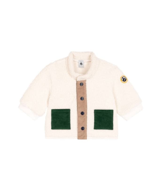 Veste Sherpa, milk/multico 36 mois petit bateau a-25 h-25