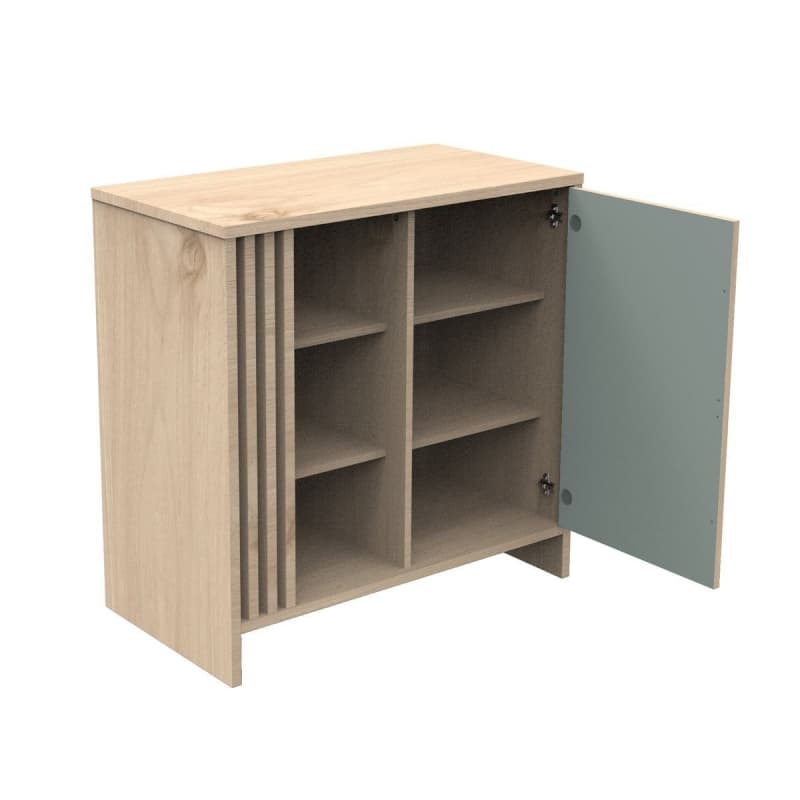 Commode 1 Porte Sauge, tokyo meuble chêne suave - sauge — vue 5 sur 5
