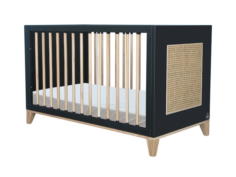 Nami Lit/bed Cannage Rotin 60 X 120 Onyx, théo 1242 x 650 x 780 — vue 2 sur 5