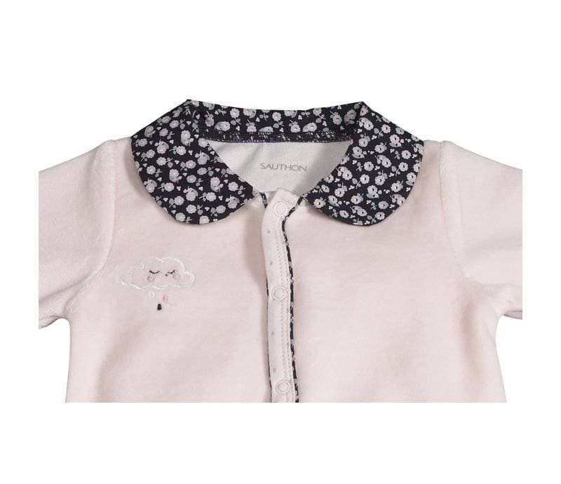 Pyjama Velours Rose Taille 1 Mois Miss Fleur de Lune, sauthon — vue 1 sur 3