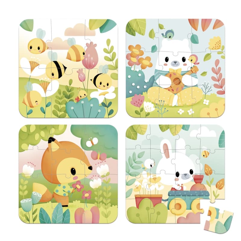 4 Puzzles 6-9-12-16 Pcs, pure janod 25/01