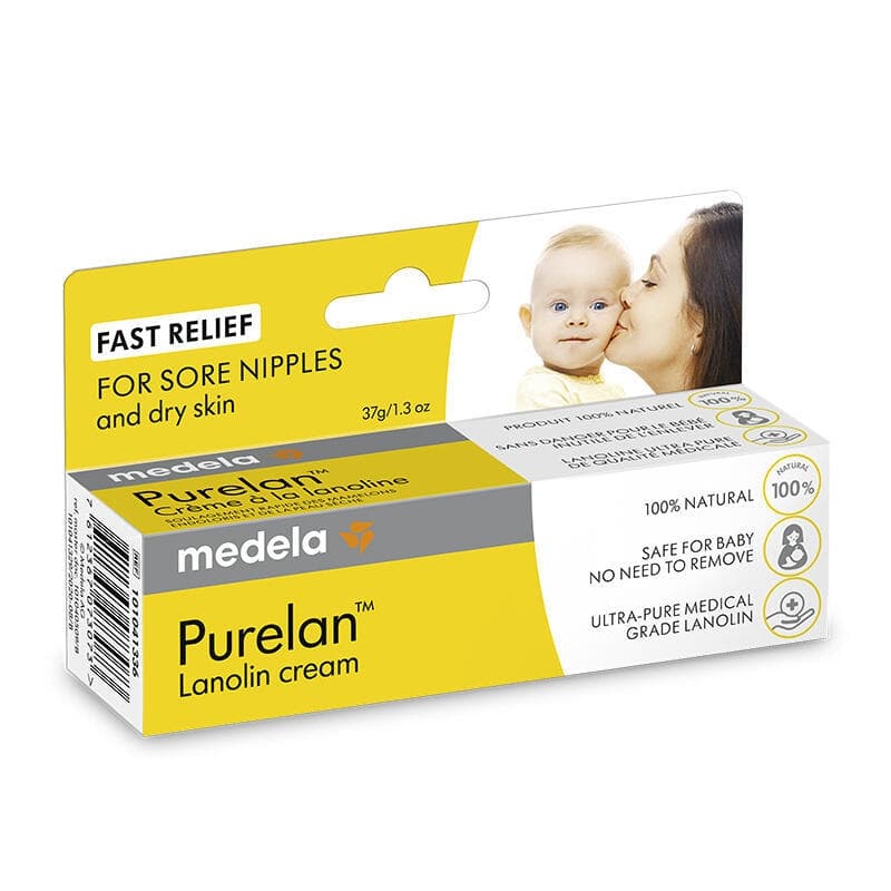 Creme Allaitement a la Lanoline Purelan, jaune et blanc 37g medela h-24 — vue 2 sur 4