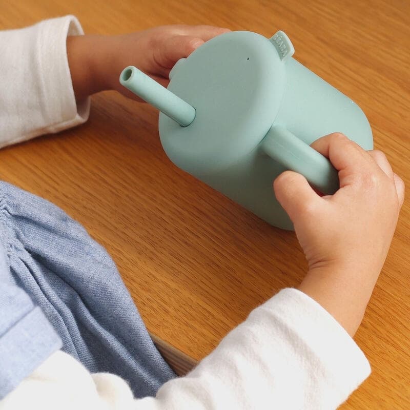 Tasse Paille Silicone, sage green beaba — vue 2 sur 5