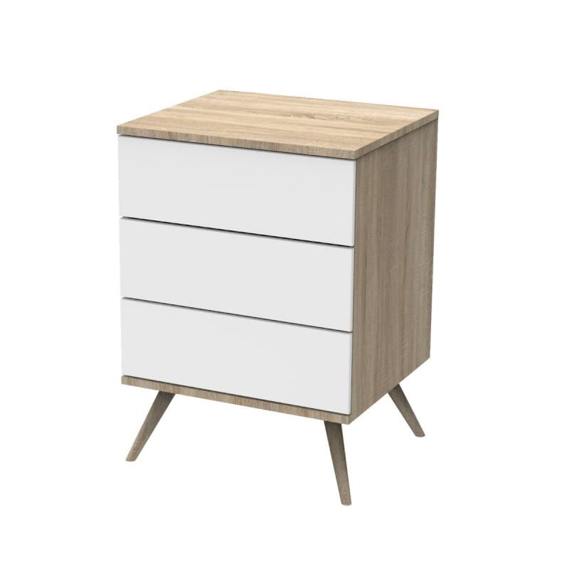 Petite Commode 3 Tiroirs Blanc Seventies, sauthon