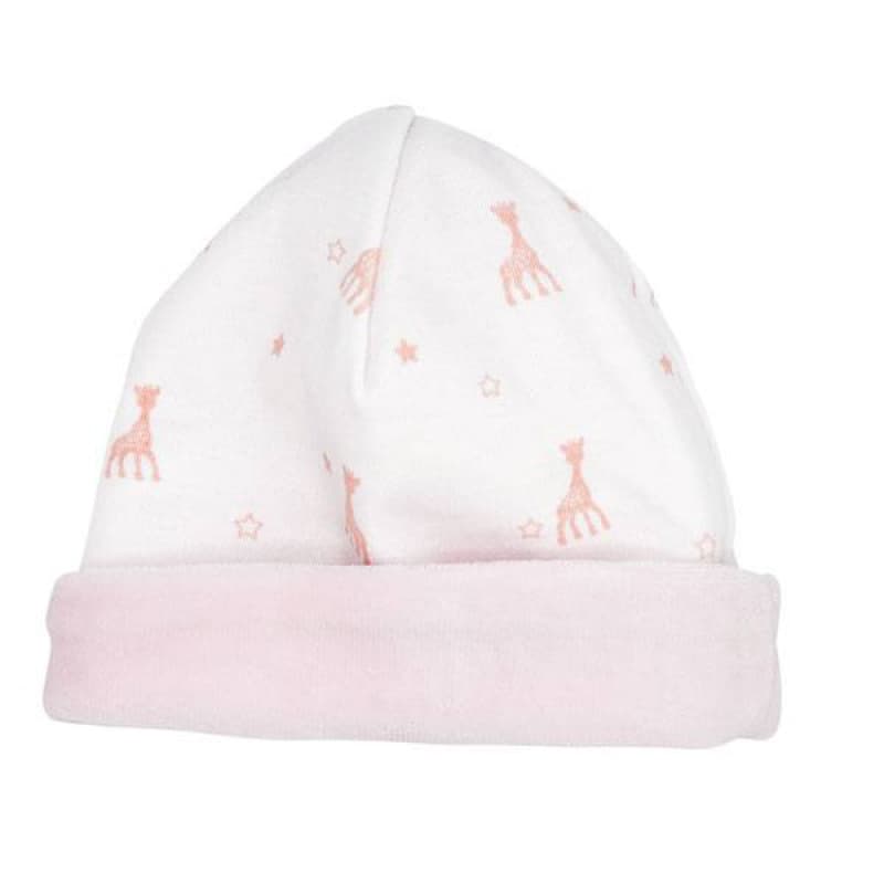 Bonnet Naissance Fille - 1/3 M, sophie la girafe trois kilos sept rose 1/3 m