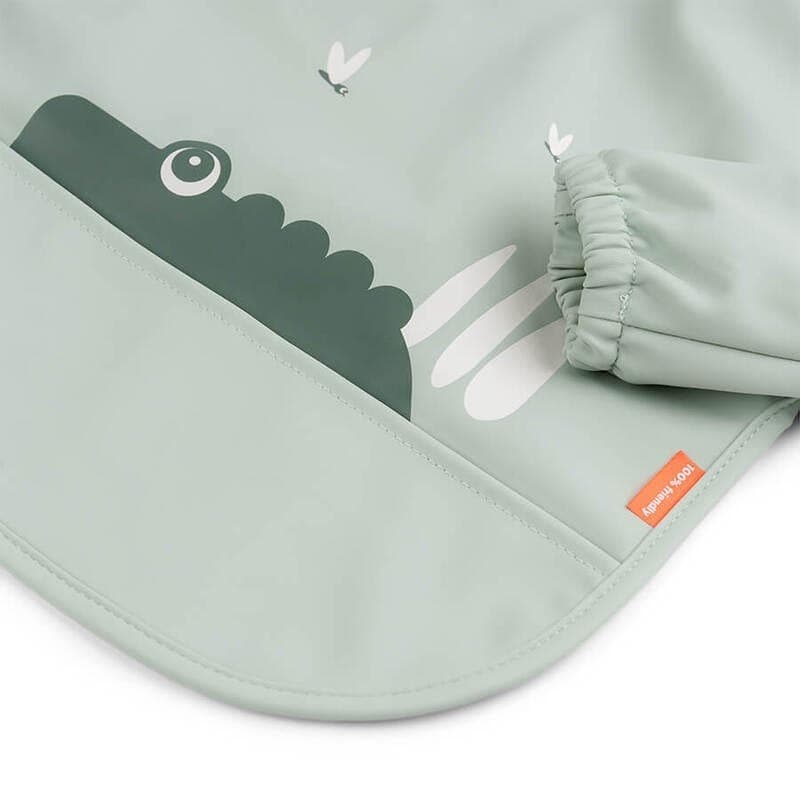 Bavoir Manches avec Poche Croco, vert done by deer 2022-02 — vue 2 sur 3