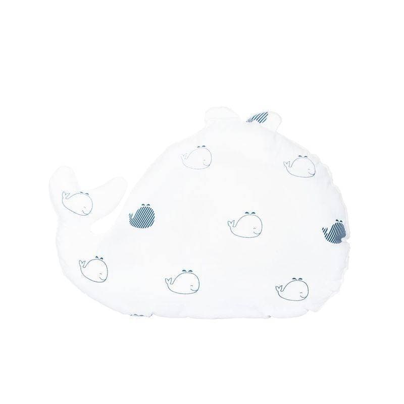 Coussin Blue Baleine, blue baleine sauthon baby deco blanc - bleu per — vue 2 sur 2